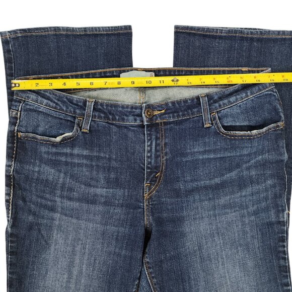 Levi’s 590 Boot Cut Womens 16 16M 38x28 Mid Rise Jeans Flap Pockets Indigo Wash - Picture 7 of 11